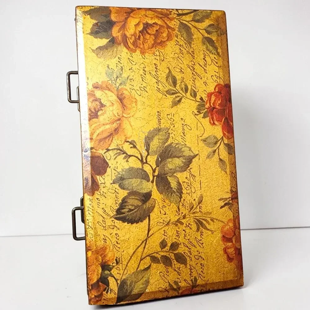Floral 6 Drawer Desktop Organizer Jewelry Chest Shabby Chic Wood Box